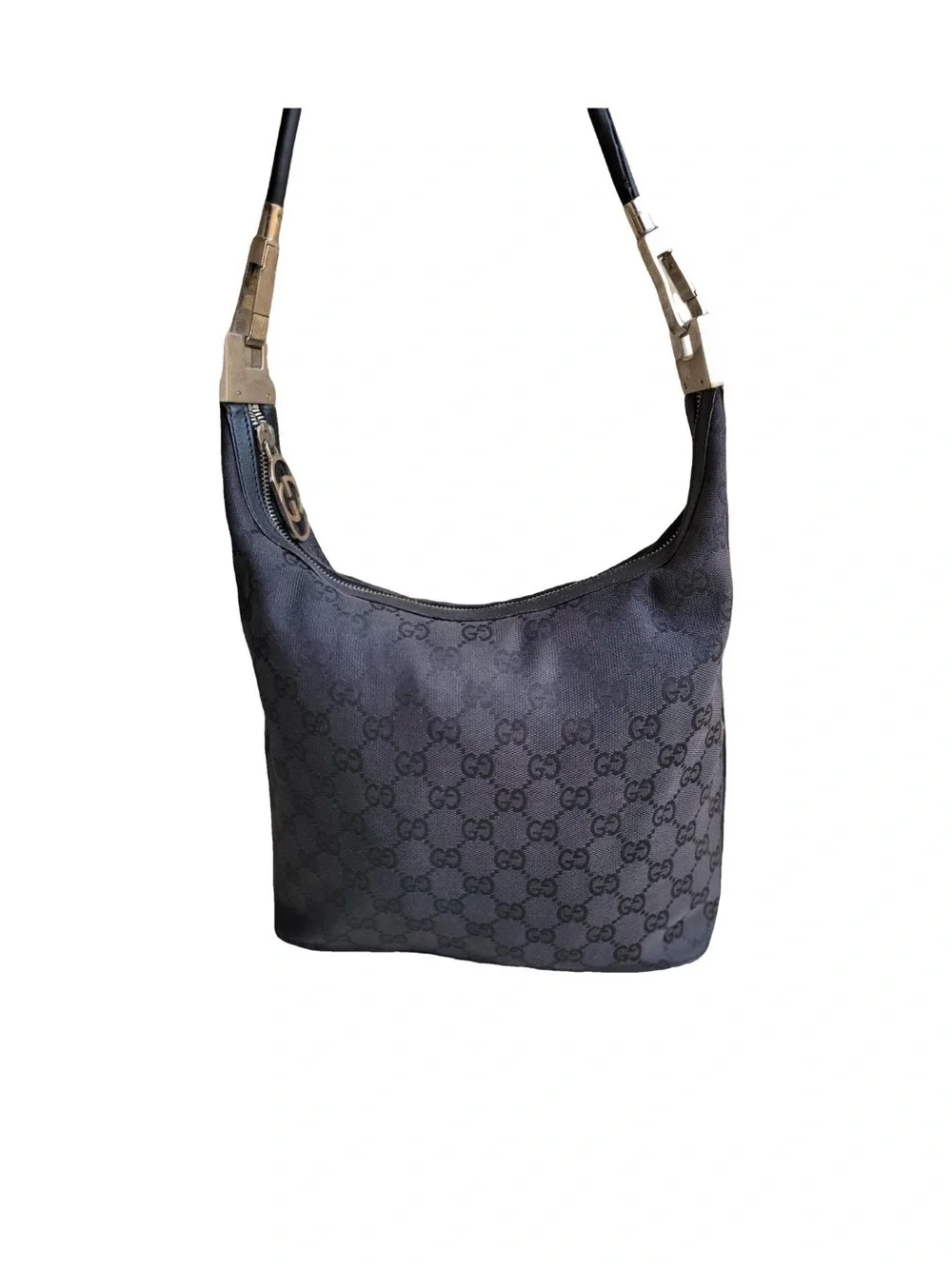 Gucci Charcoal Monogram Hobo